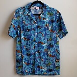Marvel Hawaiian blue button down shirt-S